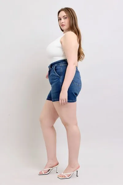 Judy Blue Double Button Waistband Denim Shorts