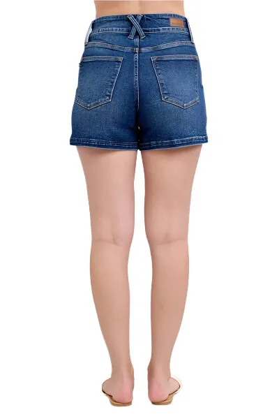Judy Blue Double Button Waistband Denim Shorts