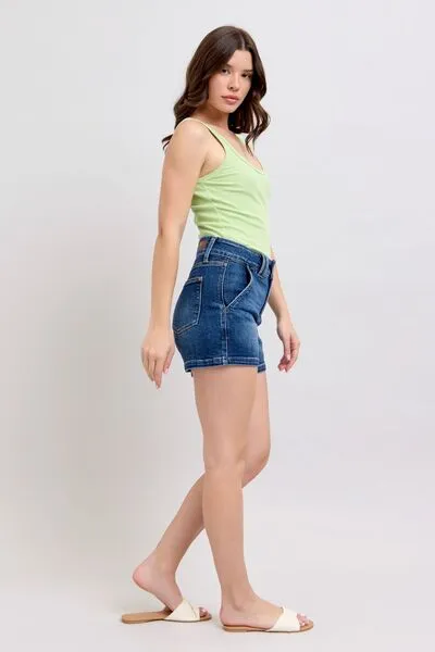 Judy Blue Full Size Double Button Waistband Denim Shorts
