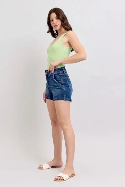 Judy Blue Full Size Double Button Waistband Denim Shorts