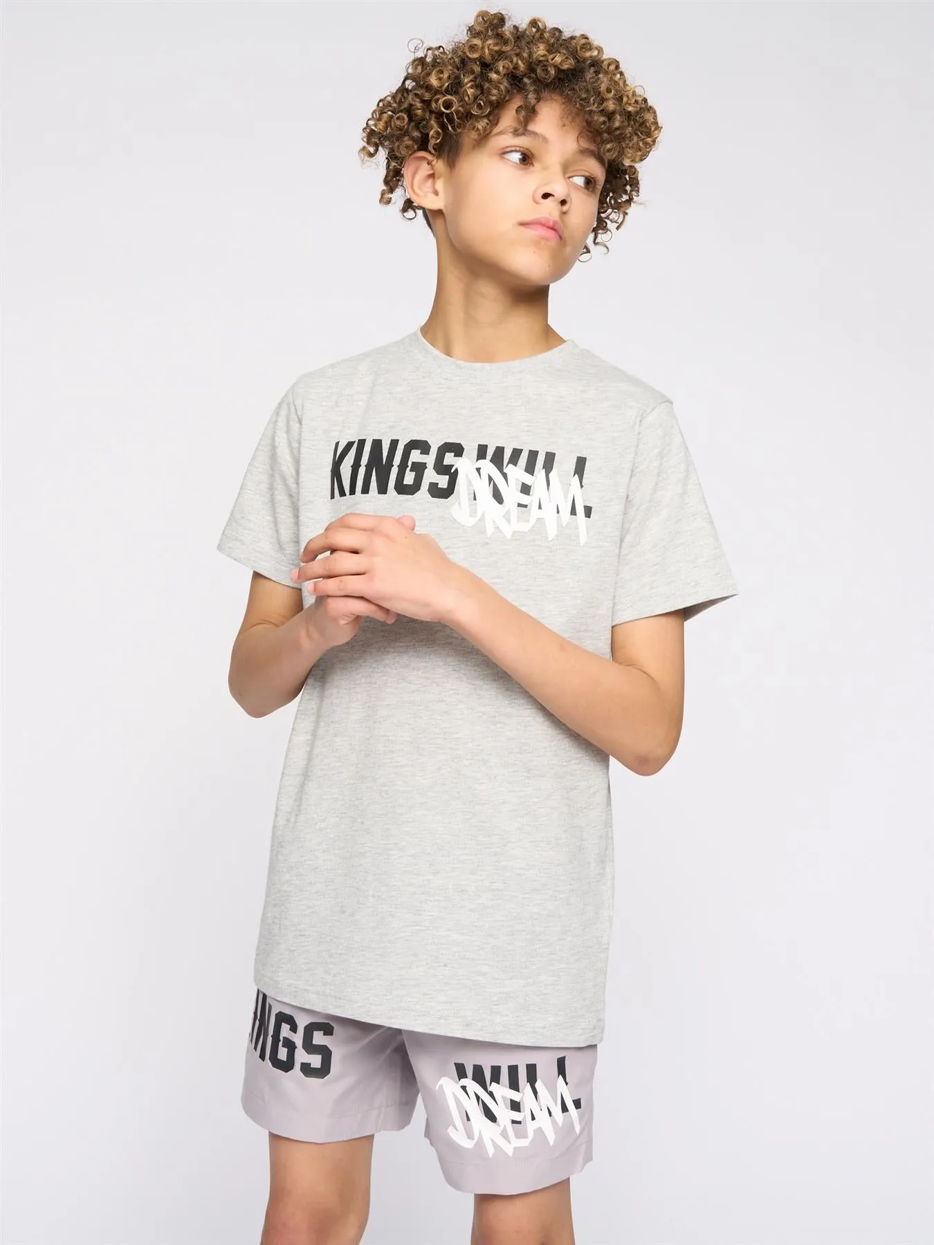 Kids Tagged Swim Shorts Ash Grey