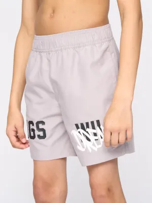 Kids Tagged Swim Shorts Ash Grey
