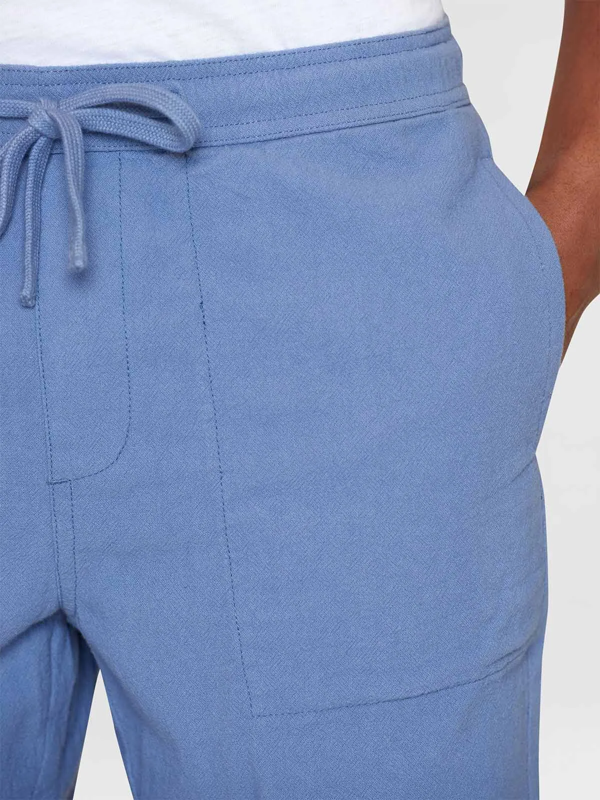 KNOWLEDGE COTTON APPAREL Fig Loose Crushed Cotton Shorts moonlight blue