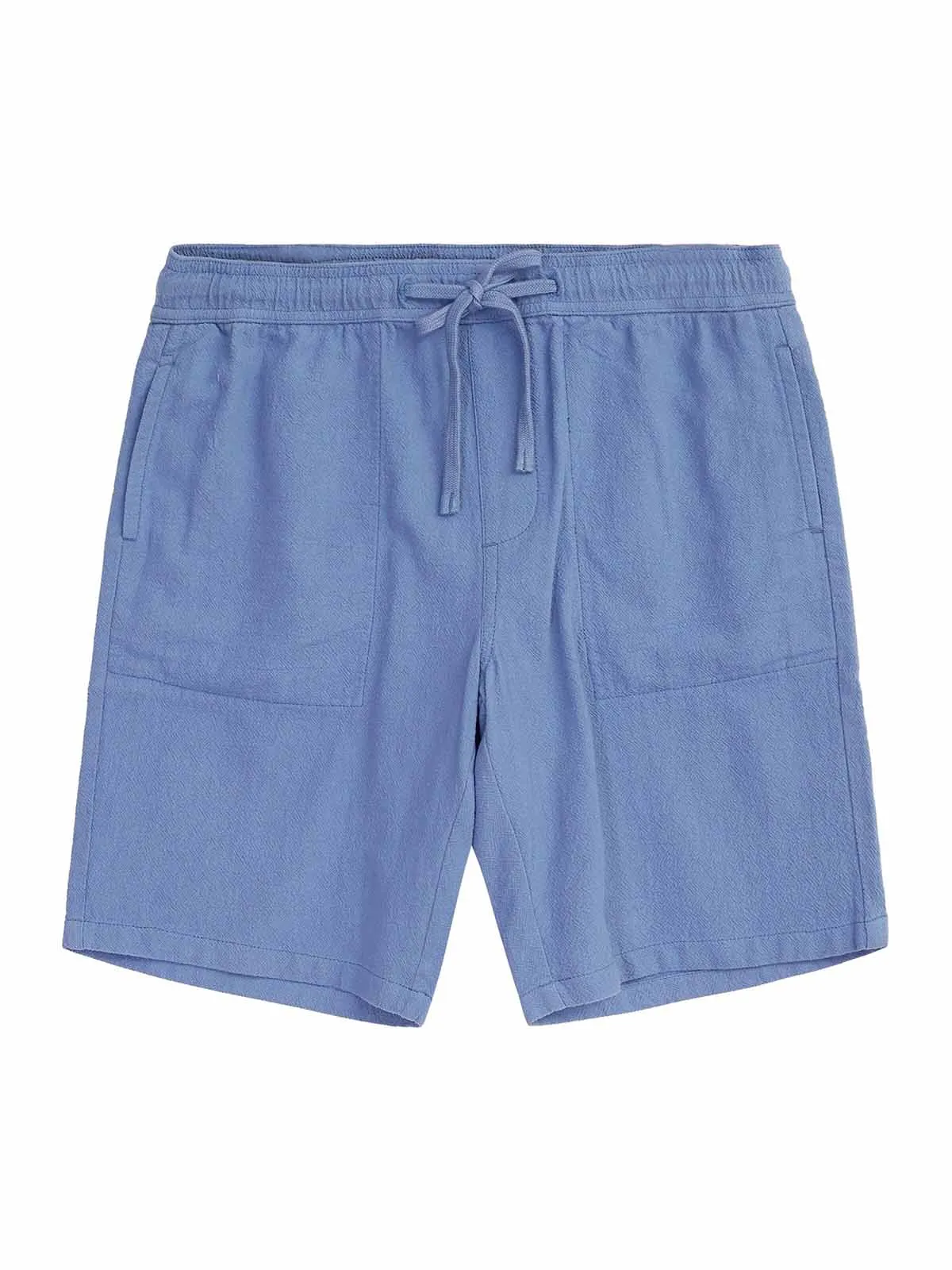 KNOWLEDGE COTTON APPAREL Fig Loose Crushed Cotton Shorts moonlight blue