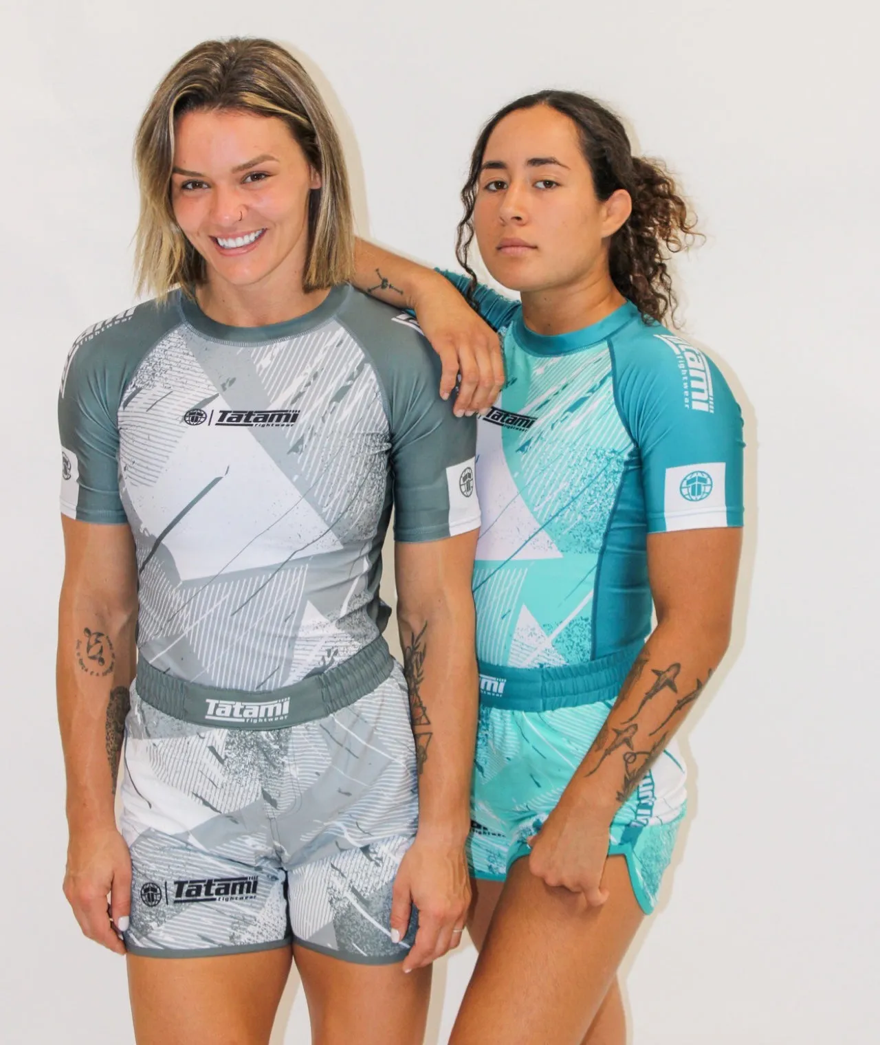 Ladies Abstract High Cut Shorts - Sage