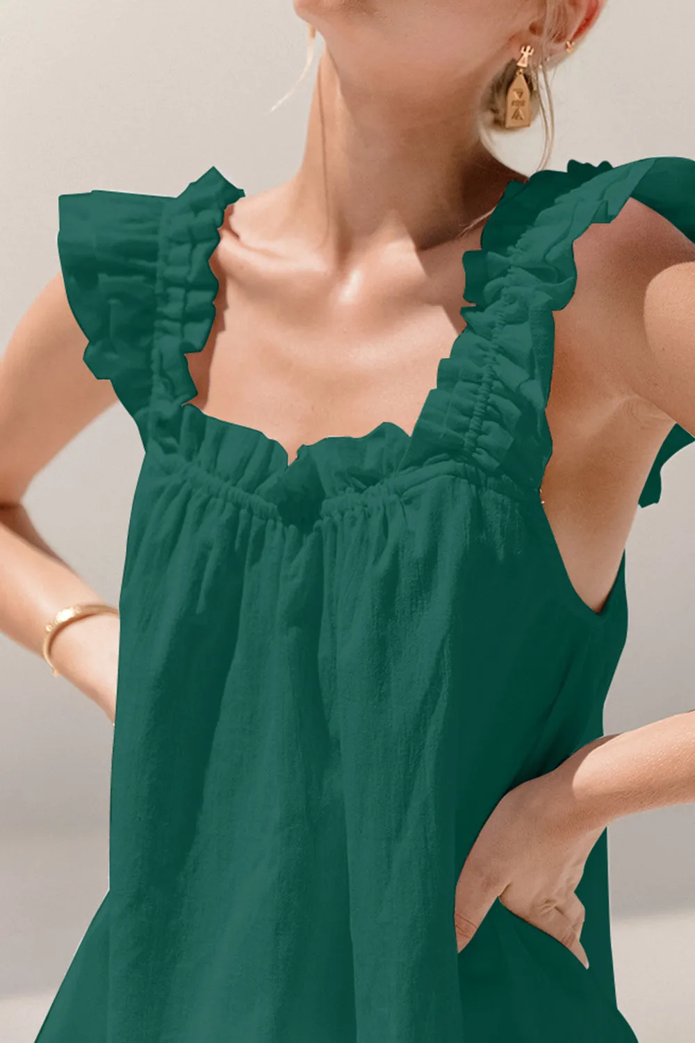 Landry Ruffled Square Neck Top and Shorts Set