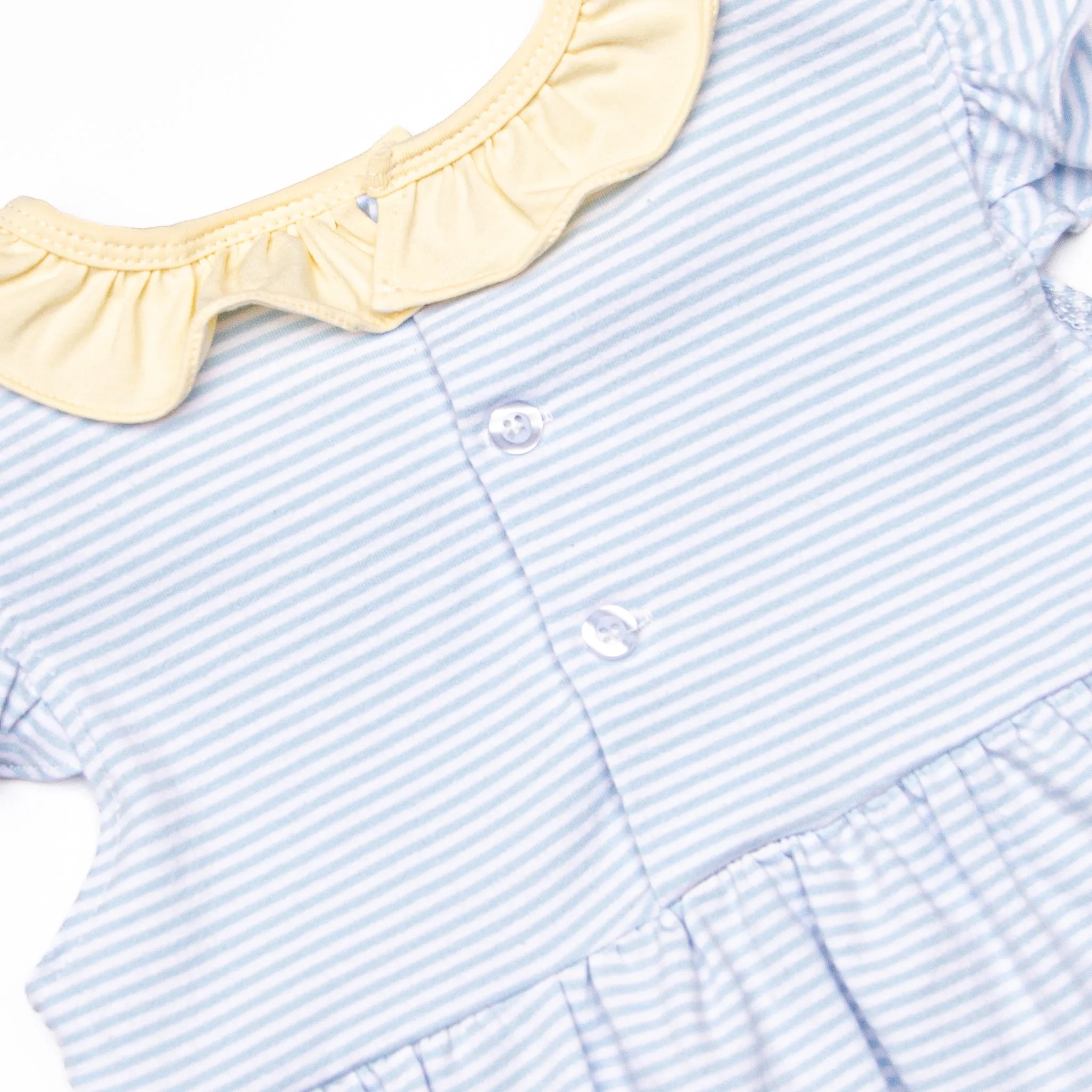 Laney Ruffle Short Set, Blue Stripe