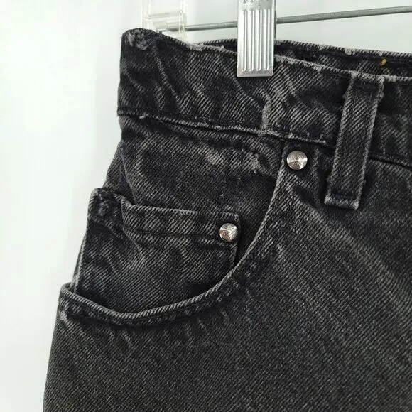 Levi's Vintage Womens 29 Gold Tab 545 Loose Fit Cutoff Boho Black Denim Shorts