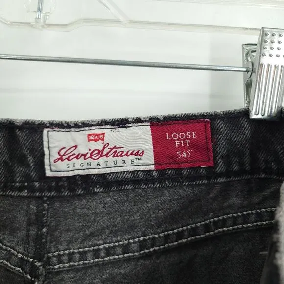Levi's Vintage Womens 29 Gold Tab 545 Loose Fit Cutoff Boho Black Denim Shorts