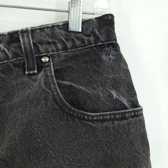 Levi's Vintage Womens 29 Gold Tab 545 Loose Fit Cutoff Boho Black Denim Shorts