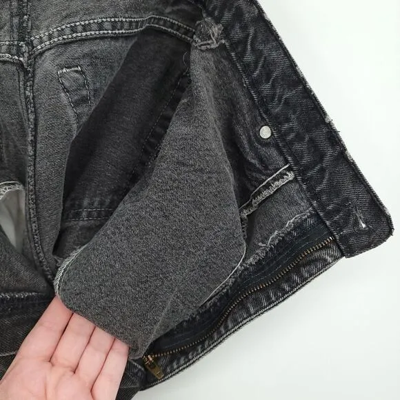 Levi's Vintage Womens 29 Gold Tab 545 Loose Fit Cutoff Boho Black Denim Shorts