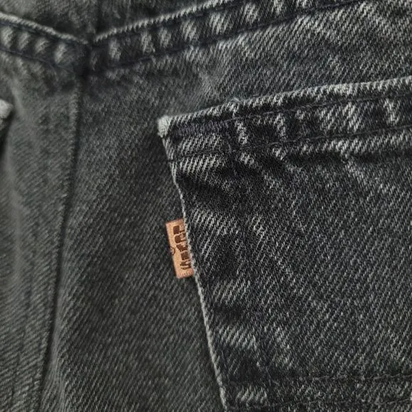 Levi's Vintage Womens 29 Gold Tab 545 Loose Fit Cutoff Boho Black Denim Shorts