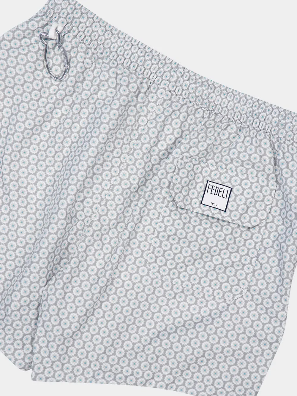 Light Grey Printed Swim Shorts Madeira