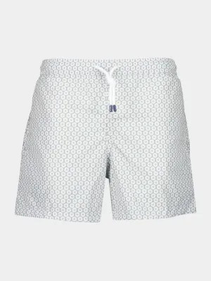 Light Grey Printed Swim Shorts Madeira