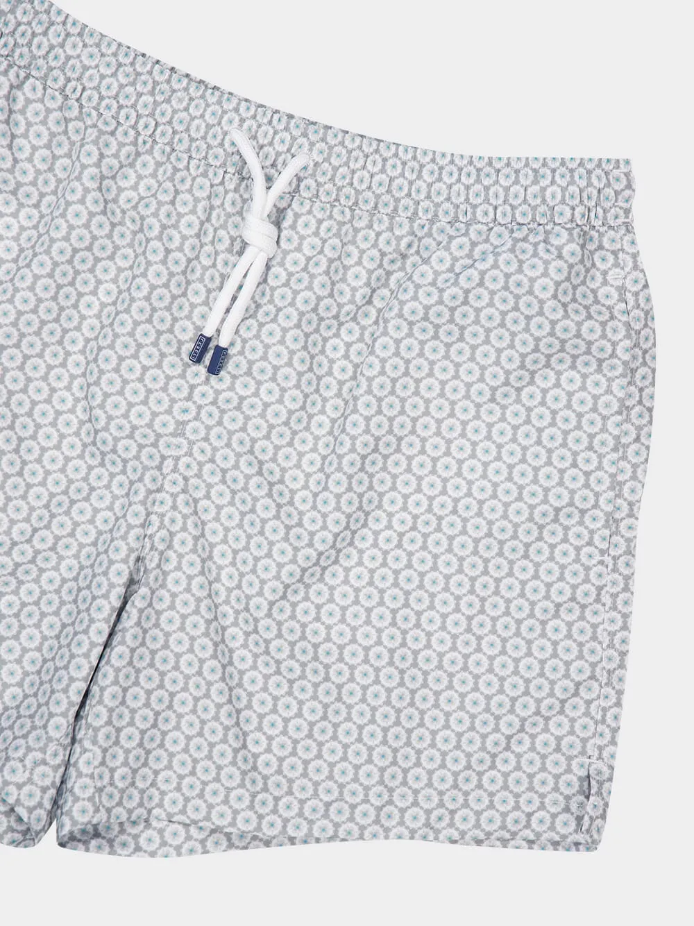 Light Grey Printed Swim Shorts Madeira