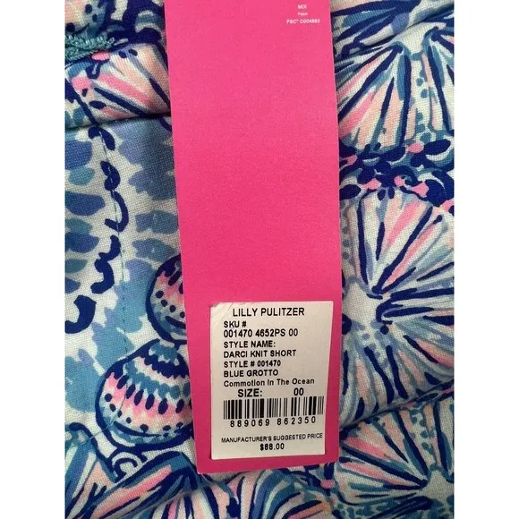 Lilly Pulitzer Shorts Darci Blue Grotto Commotion‎ In The Ocean 00 Measures 30