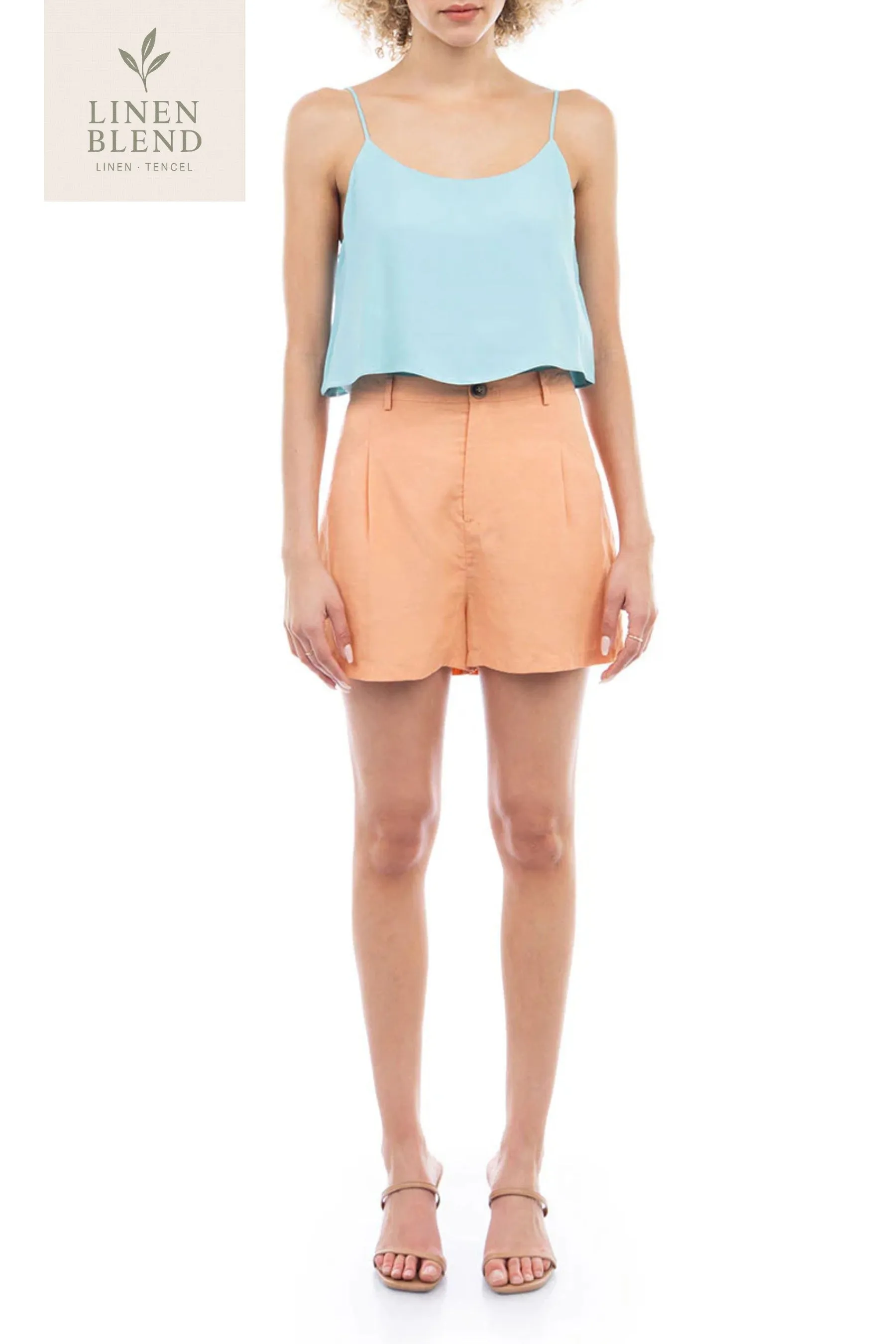 Linen Shorts With Front Pockets