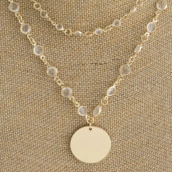 Long layered circle necklace