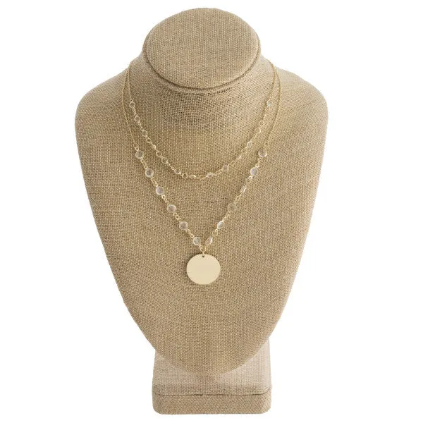 Long layered circle necklace