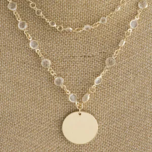 Long layered circle necklace