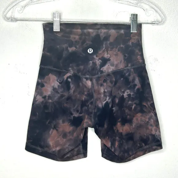 Lululemon Diamond Dye Graphit Gray Peach Pastel Align High-Rise Shorts 2