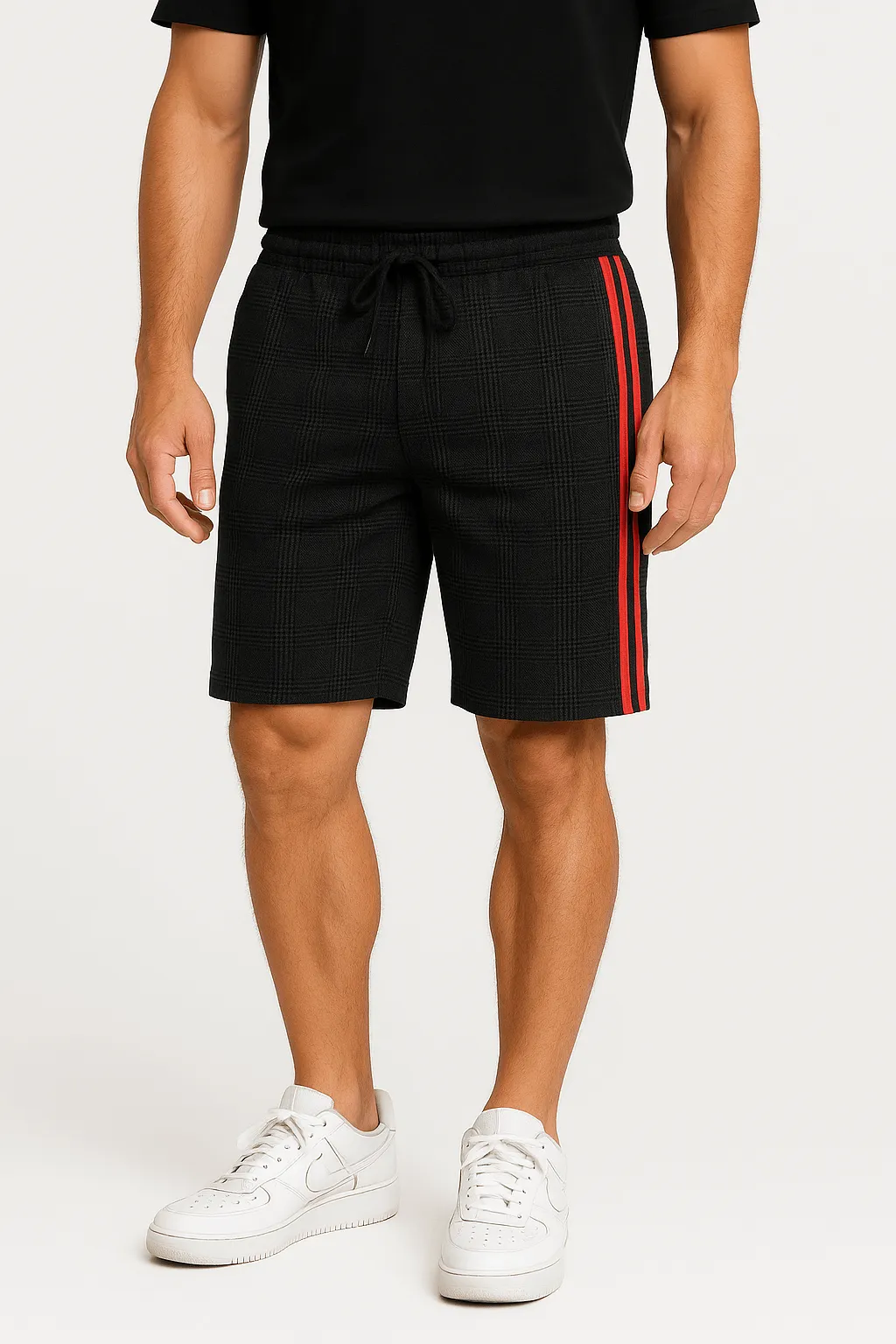 Luminovi | Checkered Drawstring Shorts