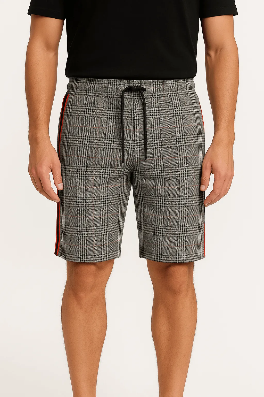 Luminovi | Checkered Drawstring Shorts