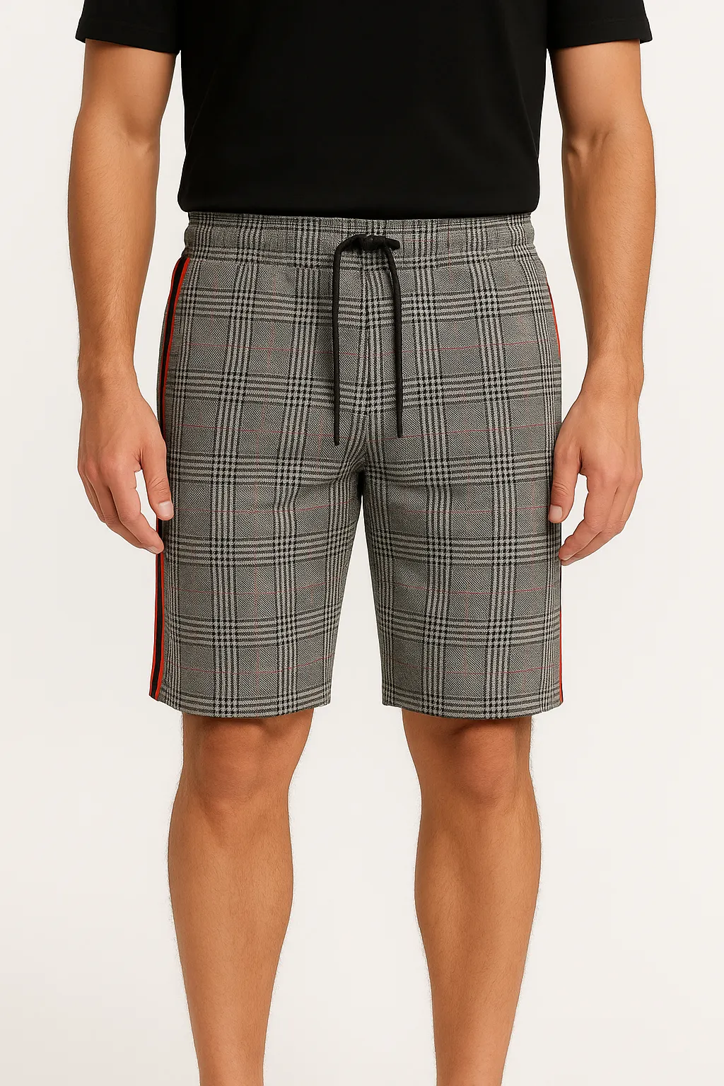 Luminovi | Checkered Drawstring Shorts