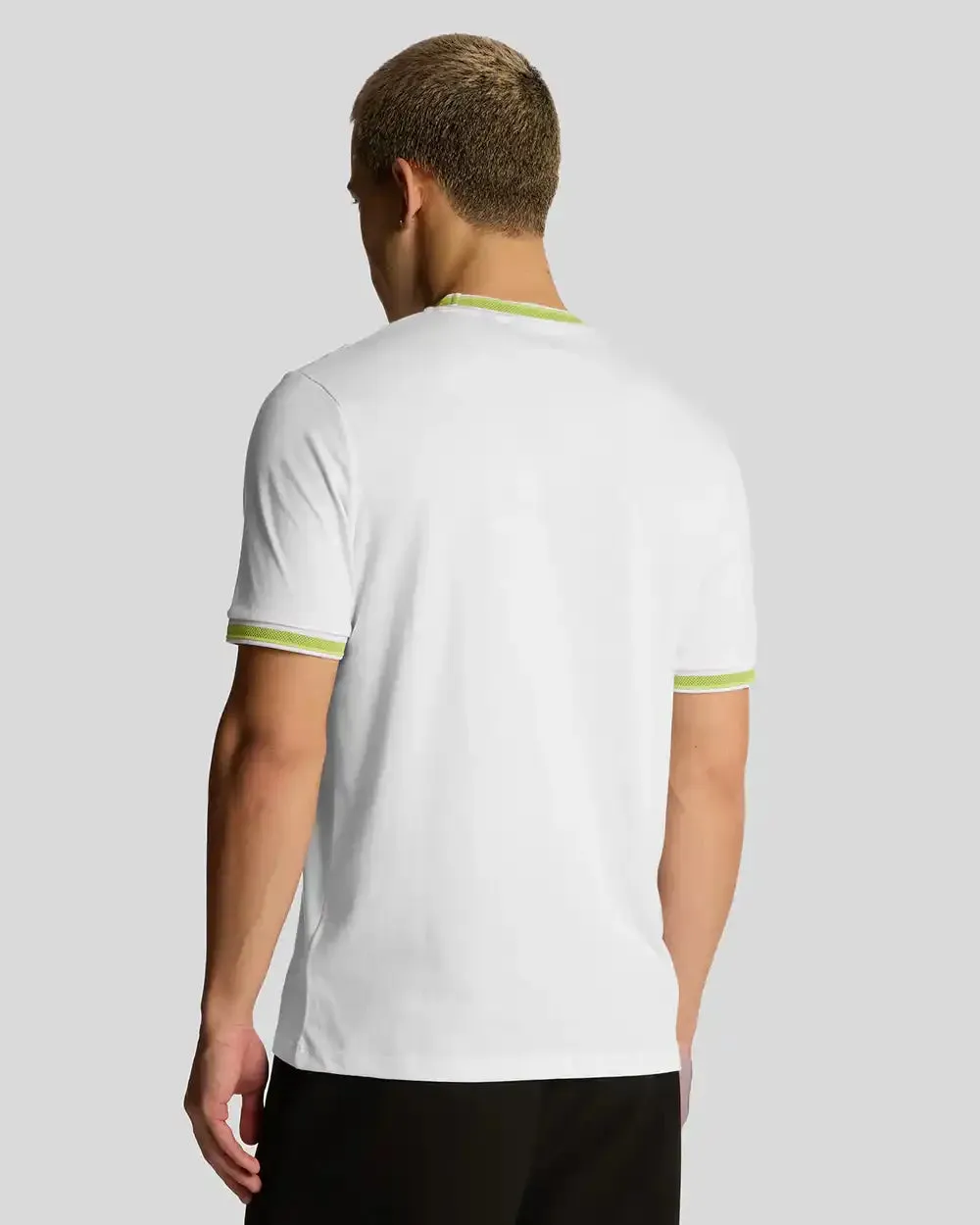 Lyle & Scott Mens Multi Tipped T-Shirt White/ Vibrant Kiwi/ Key Lime