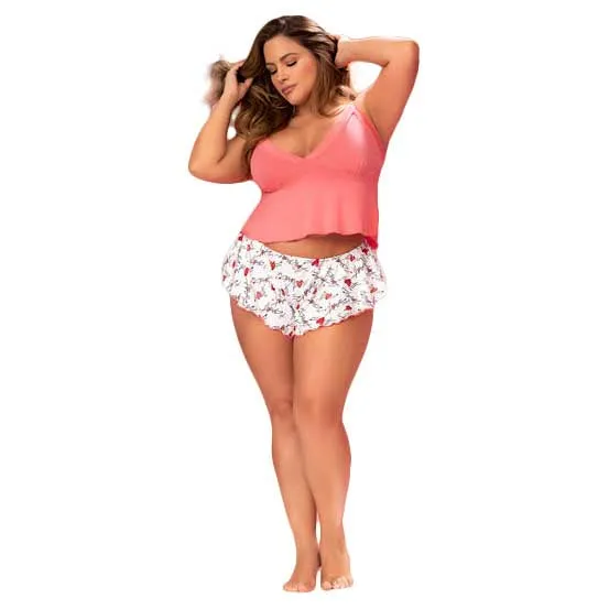 Mapale Valentines Heart Print Two-Piece Pajamas