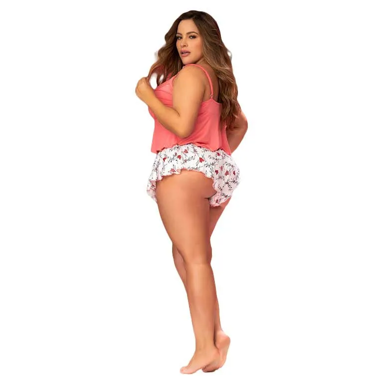 Mapale Valentines Heart Print Two-Piece Pajamas