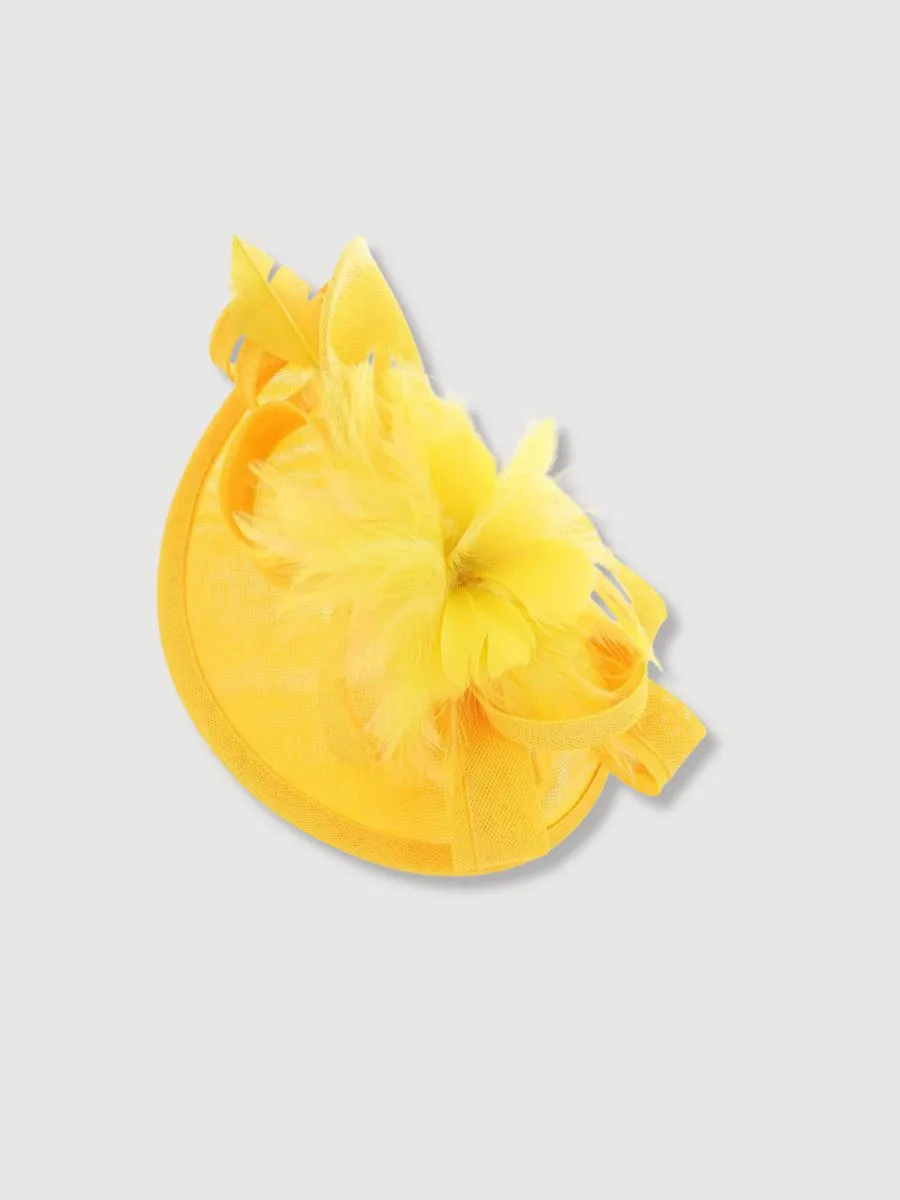 Marie Fascinator Yellow
