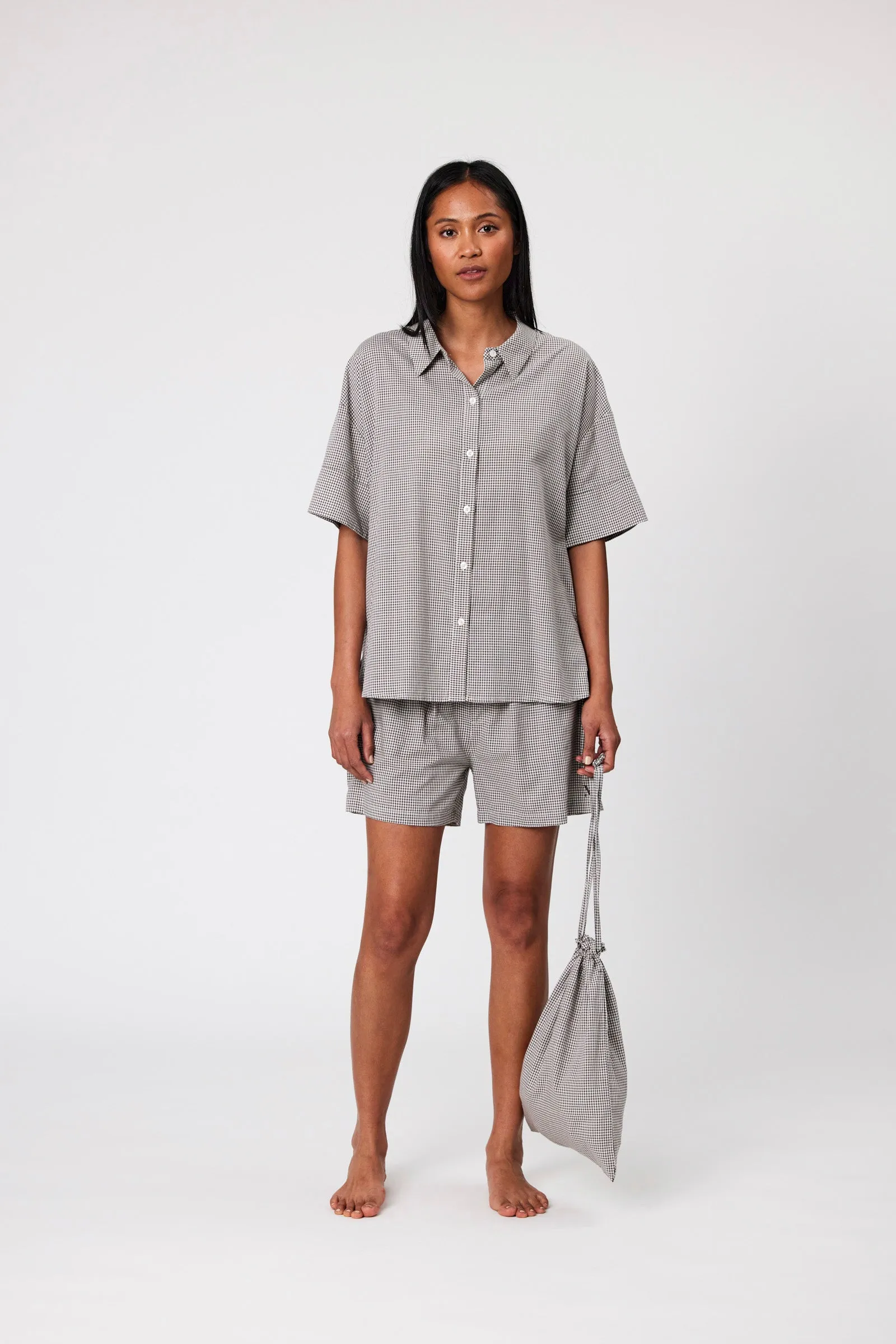 Marlow PJ Set - Choc Gingham