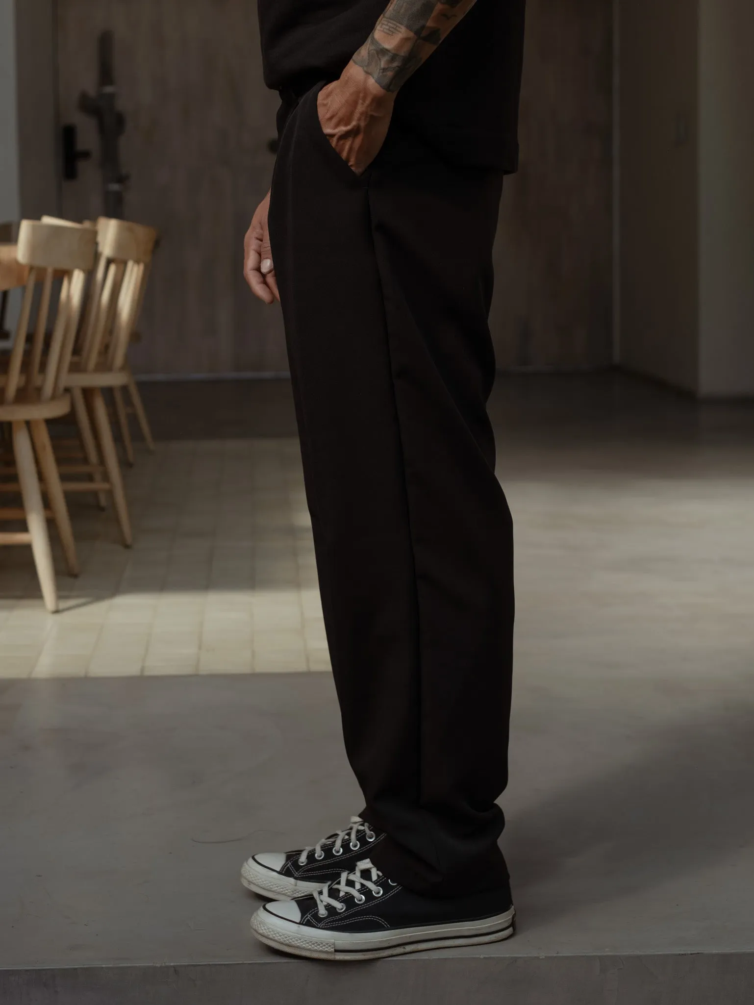 MEN SMART TROUSERS - BLACK