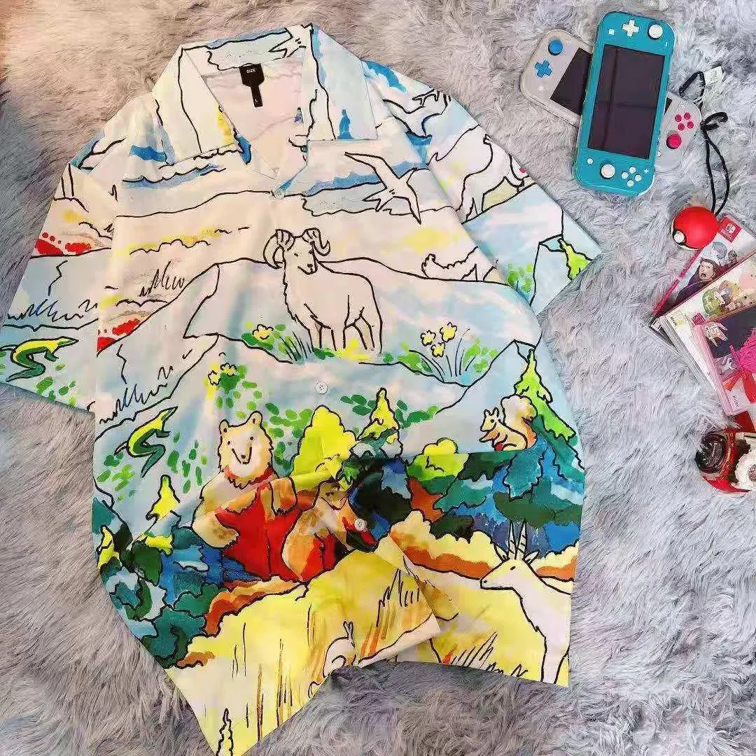 Men's Multi Coloured Nature Inspired Aloha Shirt