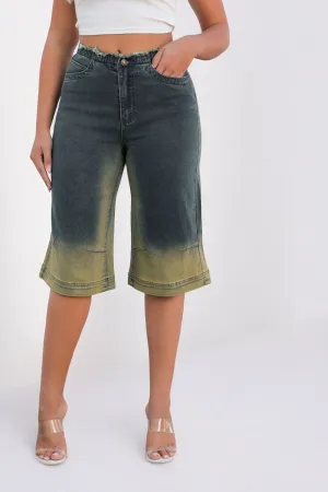 Mid Waist Straight Loose Knee-length Shorts