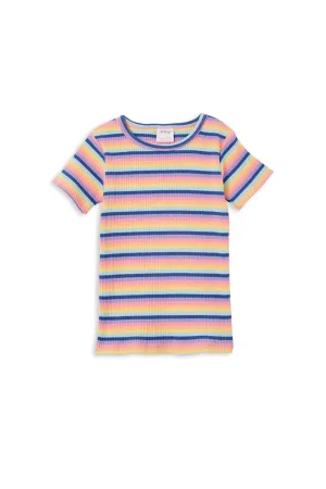 Milky | Multi Stripe Rib Tee | Sizes 2-7