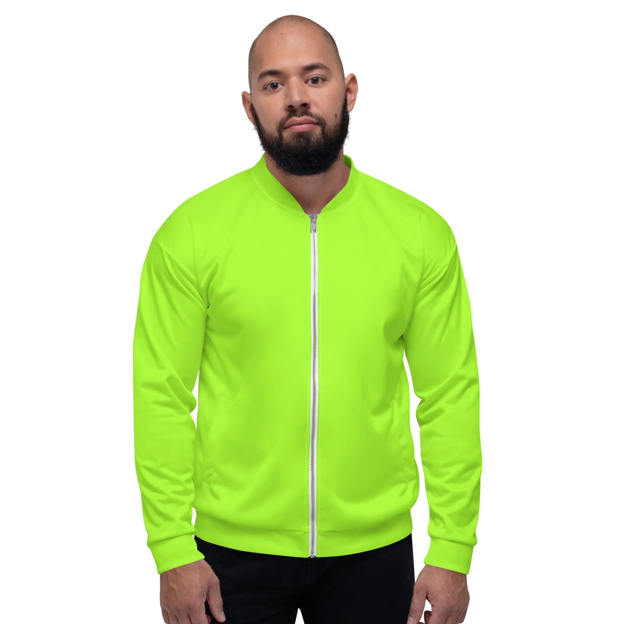 Neon Green Unisex Bomber Jacket