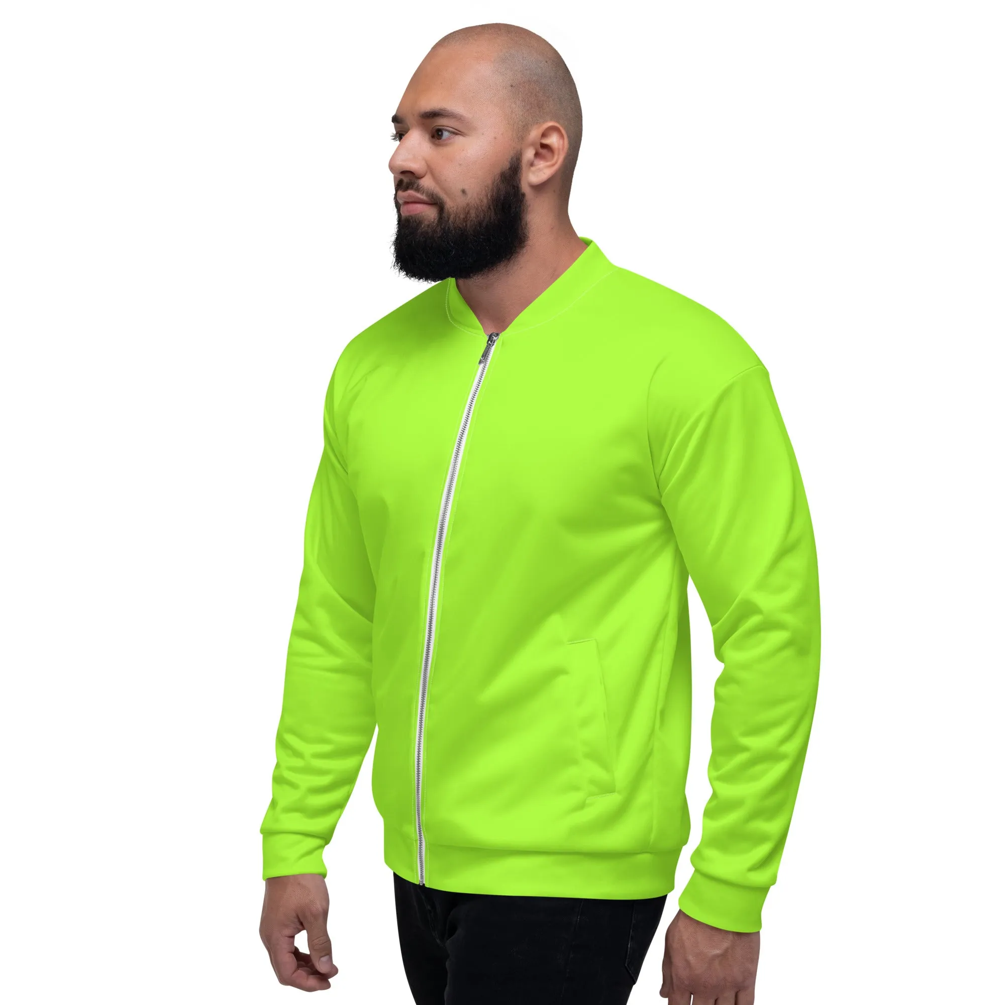 Neon Green Unisex Bomber Jacket