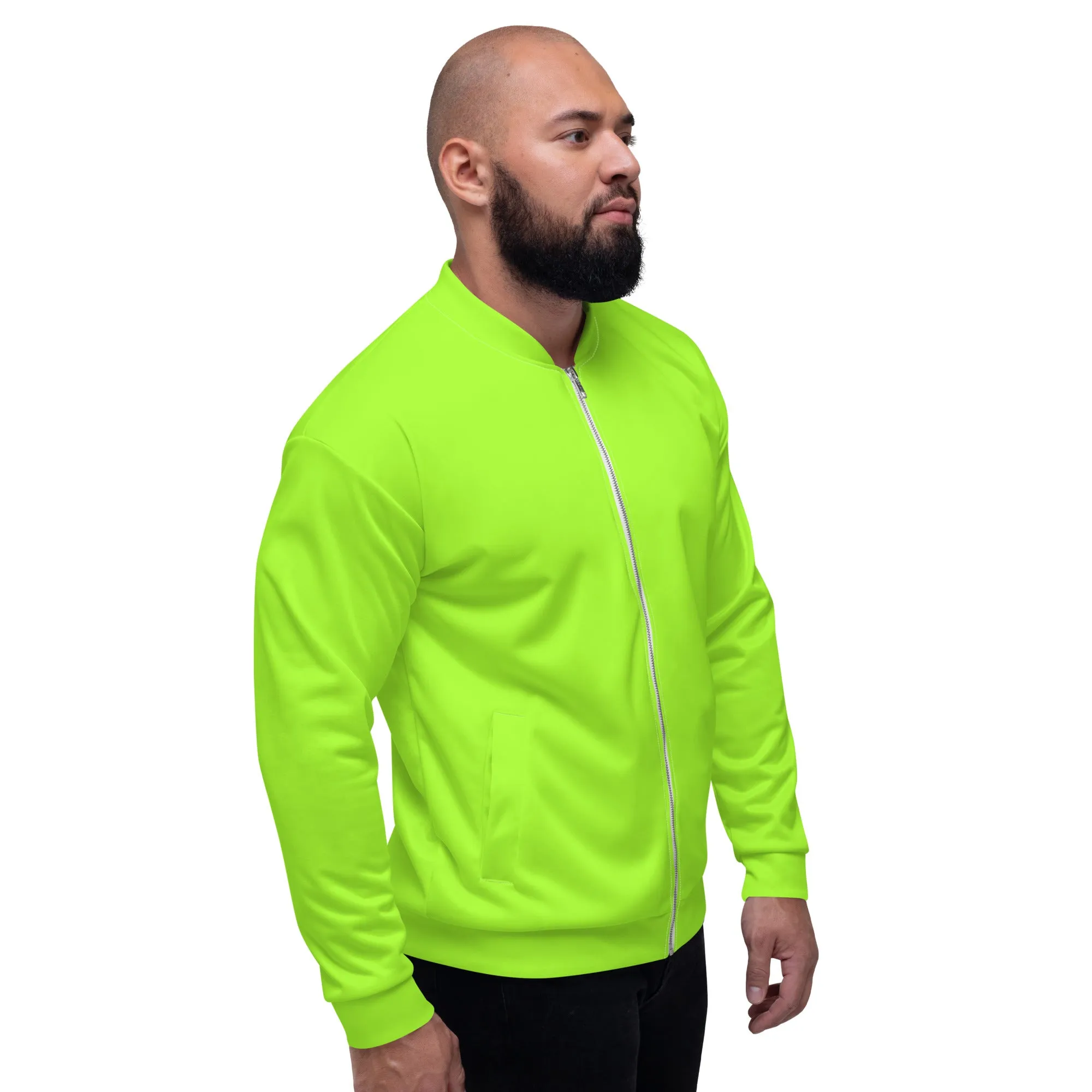 Neon Green Unisex Bomber Jacket