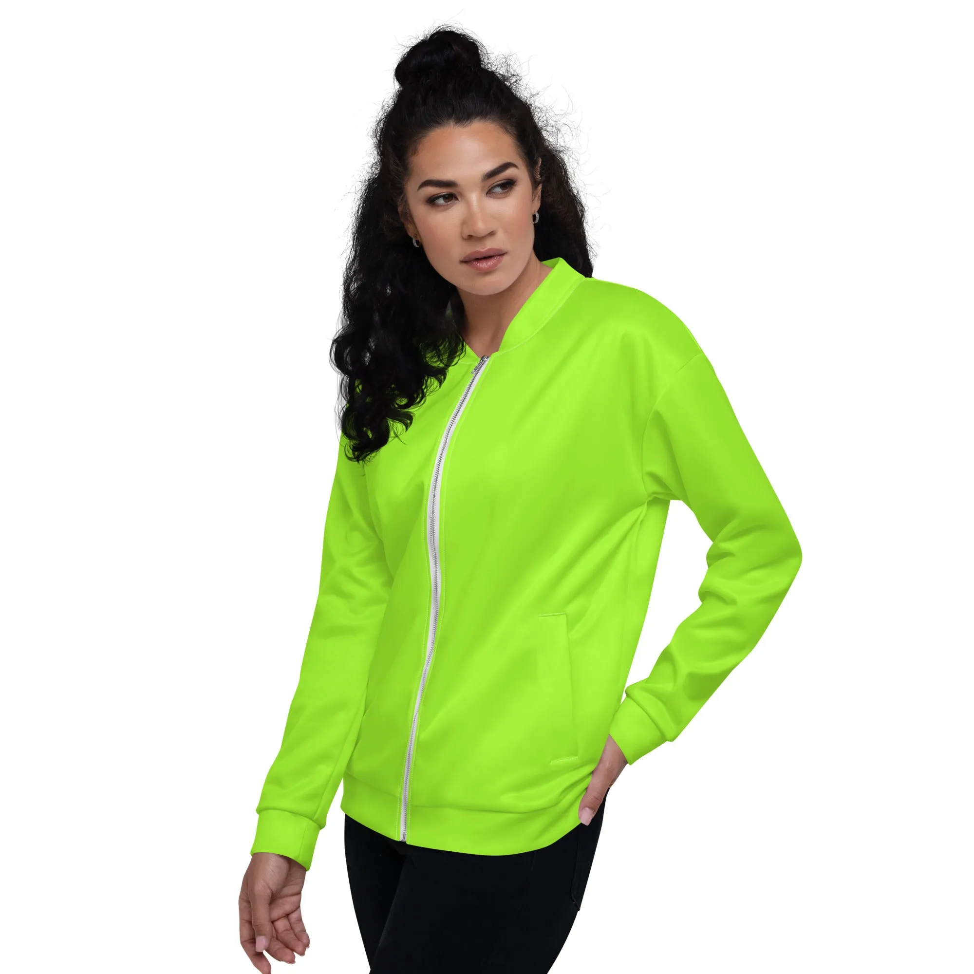 Neon Green Unisex Bomber Jacket