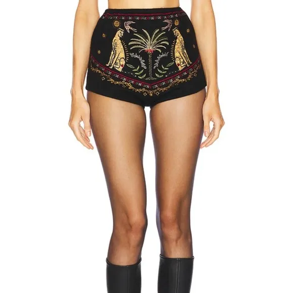Never Fully Dressed Black and Gold High Waist Shorts