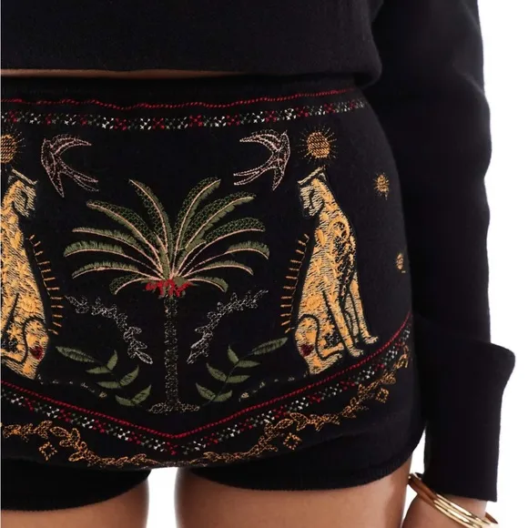 Never Fully Dressed Black and Gold High Waist Shorts