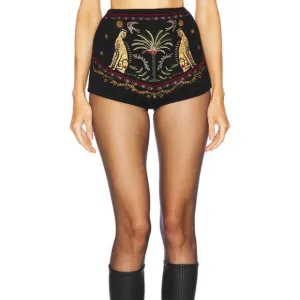 Never Fully Dressed Black and Gold High Waist Shorts