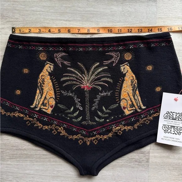 Never Fully Dressed Black and Gold High Waist Shorts