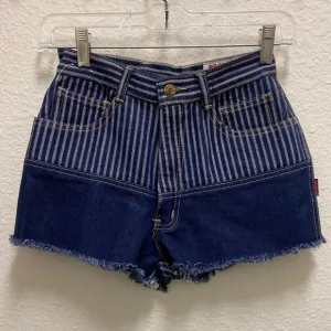 NEW Denim &amp; White Patterned High Waisted Shorts