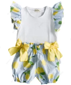 New In Meia Pata Girls Lemons Bubbly Shorts & T-shirt SS25
