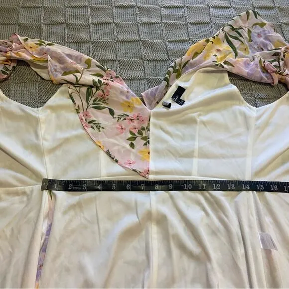 NWOT Lulus Elevated Sweetie Light Pink Floral Ruffled High-Low Wrap Dress