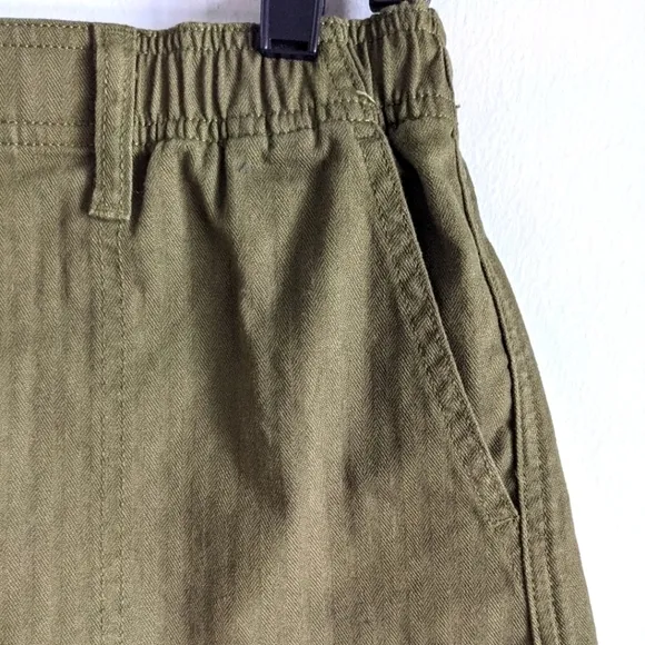 Nwt Madewell Green Khaki Elastic Waist Camp Shorts XS High Rise Loose Fit