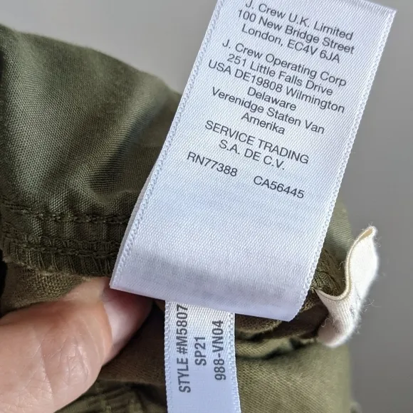 Nwt Madewell Green Khaki Elastic Waist Camp Shorts XS High Rise Loose Fit
